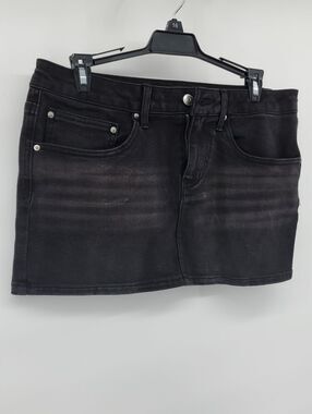 Fashion Nova | OG Denim Black Micro Mini Skirt | Size M NWT
